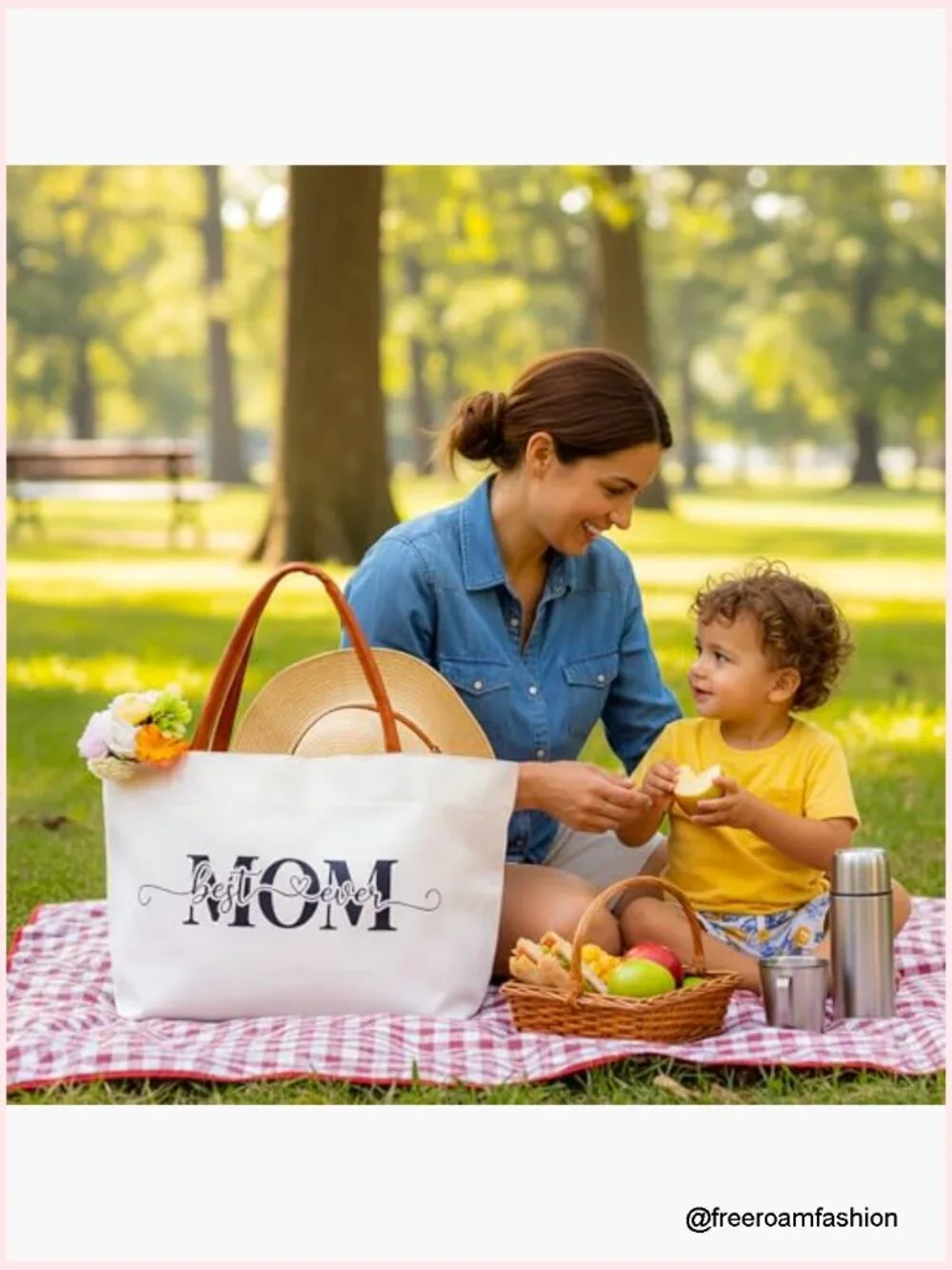 Canvas Tote Bag with Inner Pocket - Large Reusable Grocery Tote
